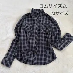 【美品】コムサイズム　チェックシャツ　Mサイズ　カジュアルコーデに♡