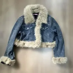 デニムジャケット Mサイズ 合成ファー付き