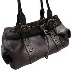 Y2K レザー調 ハンドバッグ ブラウン フェアリーグランジ