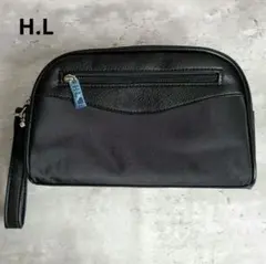 H.L アッシュエル セカンドバック クラッチバッグ 黒