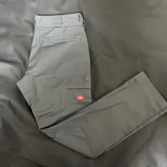 【美品】Dickiesスキニーストレート ワークパンツ グレー W32