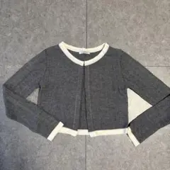 LIP SERVICE クロップドカーディガン グレー・ホワイト