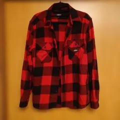 Dickies 赤黒 チェック ネルシャツ　M