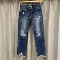 【美品】 MOUSSY ダメージデニムパンツ