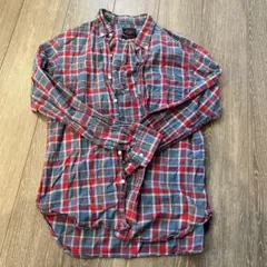 BEAMS 日本製 ネルシャツ 長袖 赤青チェック