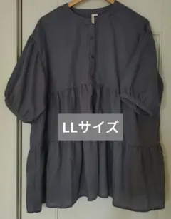 HK WORKS LONDON 半袖 チュニック ティアードシャツ グレー LL