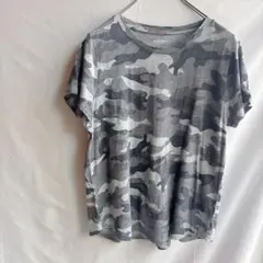 オールドネイビー Tシャツ クルーネック 半袖 迷彩 S グレー 綿混