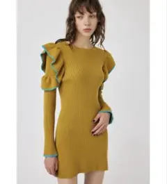 【MOUSSY】カラーラインミニワンピース