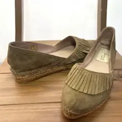 【美品】GAIMO ガイモ スエード フリンジ エスパドリーユ ウェッジソールのサムネイル