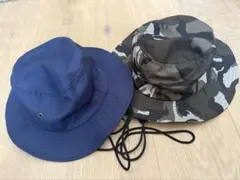 ダイソーキッズ サファリハット帽子 迷彩＆ネイビーのサムネイル