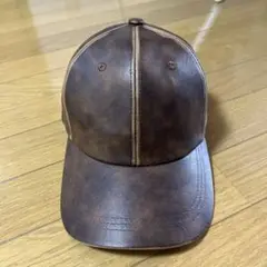 ブラウンレザーキャップ