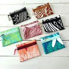 ハワイアン柄　ミニポーチ　7枚セット