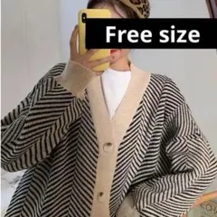 カーディガン オーバーサイズ ニットカーディガン レディース メンズ ベージュ