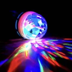 回転式LEDライト 電球型 ミラーボール照明 室内演出 クリスマス ハロウィン