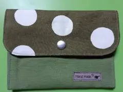 ハンドメイド お薬手帳ケース オリーブグリーン