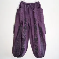 エスニック アラジンパンツ ワイドパンツ ダブルガーゼ 藍染 新品 タイ