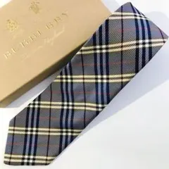 バーバリーロンドン ネクタイ チェック柄 ブルー
