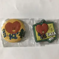 くら寿司 BT21 TATA ラバーマスコット＆缶バッジ  ビッくらポン