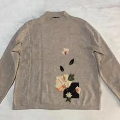 【匿名配送】カシミヤ100% ニットセーター モックネック ベージュ レディース