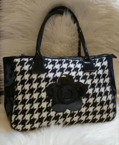 【美品】MARY QUANT マリークワント/ロンドン/トートバッグ/ モノクロ