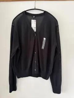 新品未使用品　UNIQLO ライトVネック カーディガン XL ブラック