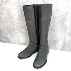 【DIXSEPT DIXSEPT】レザーロングブーツ グレー スエード調22.5