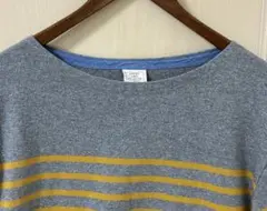 UNITED ARROWS アローズ ボーダー カットソー L グレー×イエロー