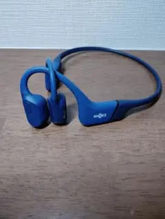 （ジャンク品）SHOKZ OPENRUN 骨伝導イヤホン ブルー ※左折れ