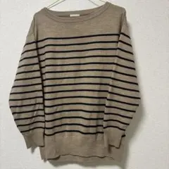 GU ボーダーニット セーター ベージュ レディース M