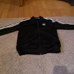 adidas ブラック ジャージ ストライプ