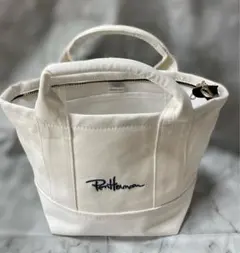 ロンハーマン　ホワイト トートバッグ　ジッパー付き