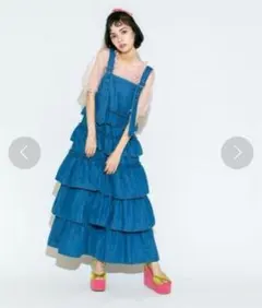 フリルデニムロングジャンスカ/キャンディストリッパー