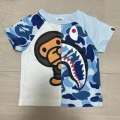 A BATHING APE シャーク Tシャツ カモフラ ブルー 90のサムネイル