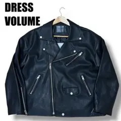 DRESS VOLUME フェイクレザー ダブルライダースジャケット ブラック