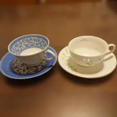 アフタヌーンティー 花柄 カップ&ソーサー ２客 平成レトロ