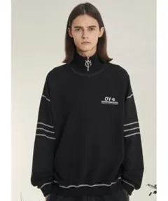 【OY】オーワイ スウェット ハーフジップ 黒 ブラック Lサイズ