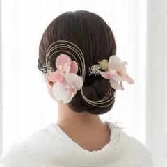 胡蝶蘭髪飾り　ヘッドドレス　成人式　卒業式　前撮り　結婚式　ウェディング