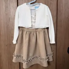 日本製 フォーマルドレス フリル ワンピース ボレロ 110cm 入学式 結婚式
