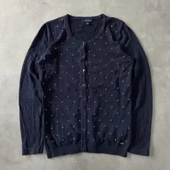 【人気】Tommy Hilfiger カーディガン ネイビー ロゴ金具 AS53