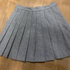 ZARA グレー チェック柄 プリーツスカート XS