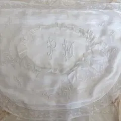フランスアンティーク　レース　モノグラムコラージュクロス　カバー素材リメイク フランスアンティーク モノグラム コラージュクロス カバー素材