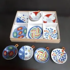 新品 有田焼 絵変わり 小鉢、小皿揃え ５組　豆皿　赤絵　染付　色絵　和柄珍味