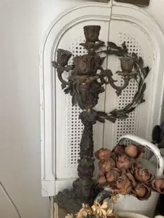 フランスアンティーク　燭台　キャンドルホルダー　ブラス　真鍮