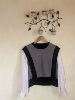 可愛い！ベスト一体型ブラウス.