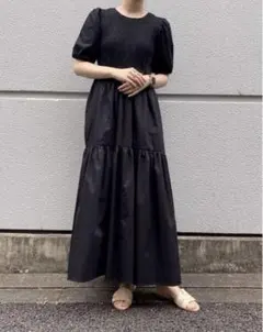 ZARA ブラック　黒　ロングワンピース