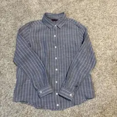 URBAN RESRCH 麻　ストライプ長袖シャツ