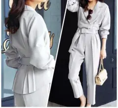 ルイルエブティック セットアップ フォーマル スーツ 入学式 卒業式ライトグレー