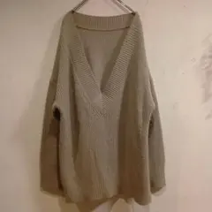 新品 アンゴラ混【SAWADA】両スリット Vネック ニット セーター ブラウン