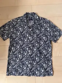 メンズ 鎌倉シャツ LIBERTY フラワープリント 半袖シャツ ネイビー Mのサムネイル