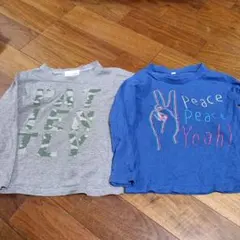 長袖カットソー 2枚セット グレー 青